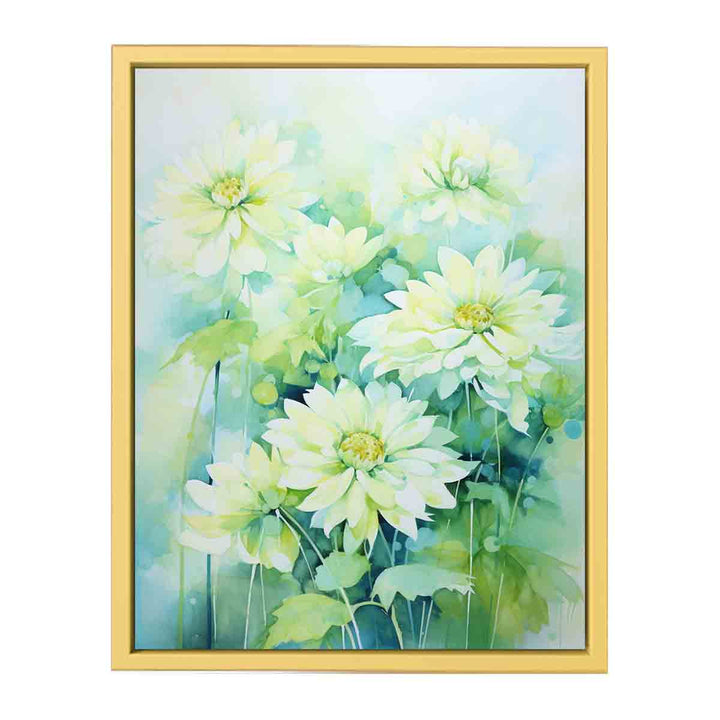 Green Leaf Flower Painting   Poster