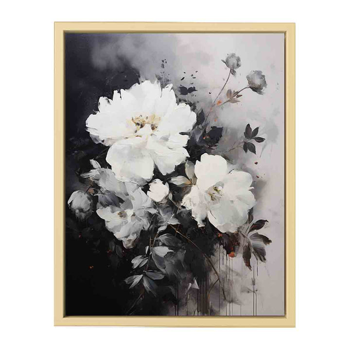 Black Art Flower Painting  Framed Print