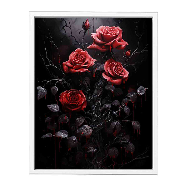 Black Flower Painting  Canvas Print