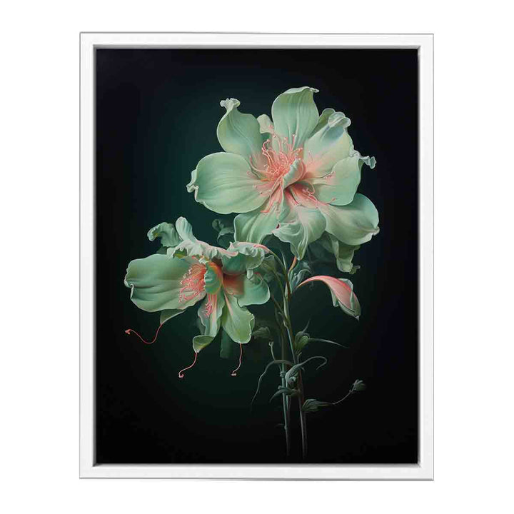 Green Art Flower Painting  Canvas Print