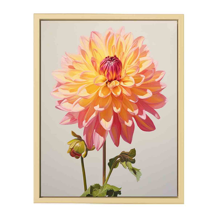 Flower Yellow Pink Painting  Framed Print