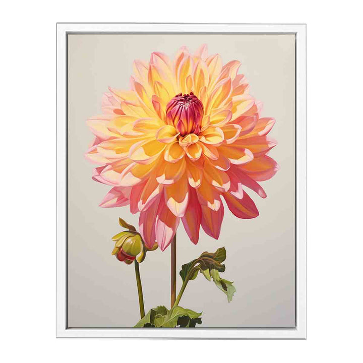 Flower Yellow Pink Painting  Canvas Print