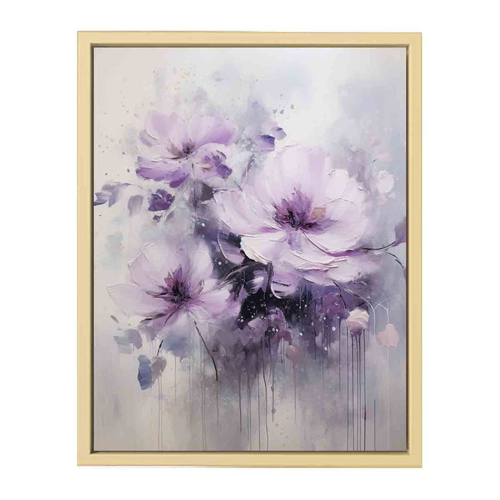 Purple Grey Flower Painting  Framed Print