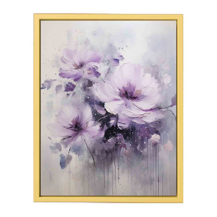 Purple Grey Flower Painting   Poster