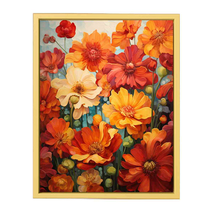 Flower Red Yellow Art Painting   Poster