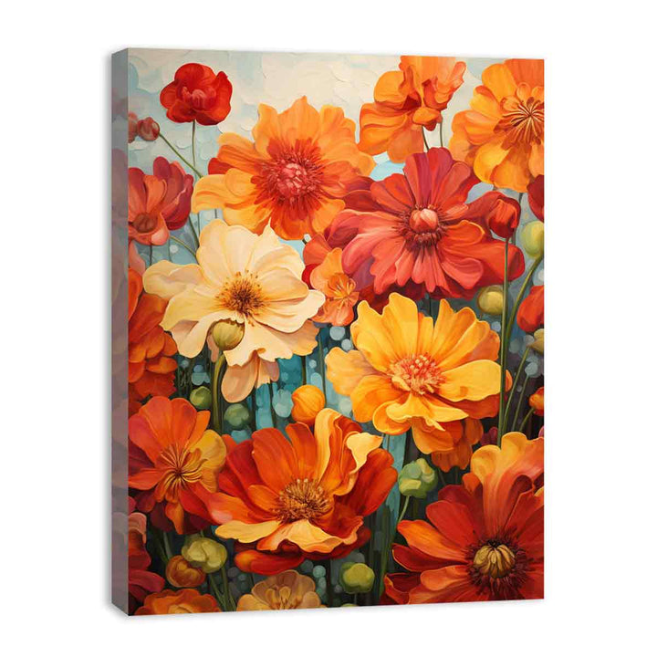 Flower Red Yellow Art Painting  