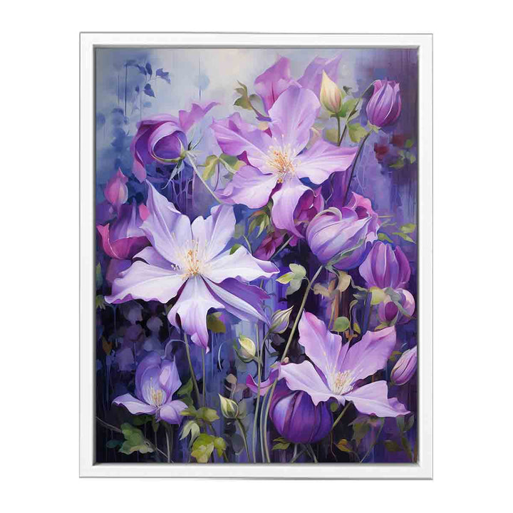 Flower Purple Art Painting  Canvas Print