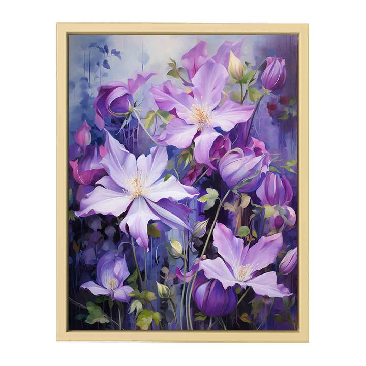 Flower Purple Art Painting  Framed Print