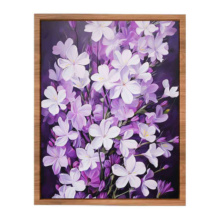 Flower Art Purple White Painting