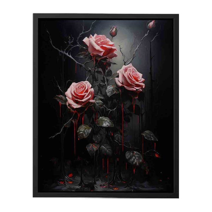 Flower Art Black Painting  