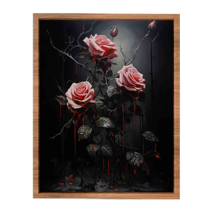 Flower Art Black Painting  