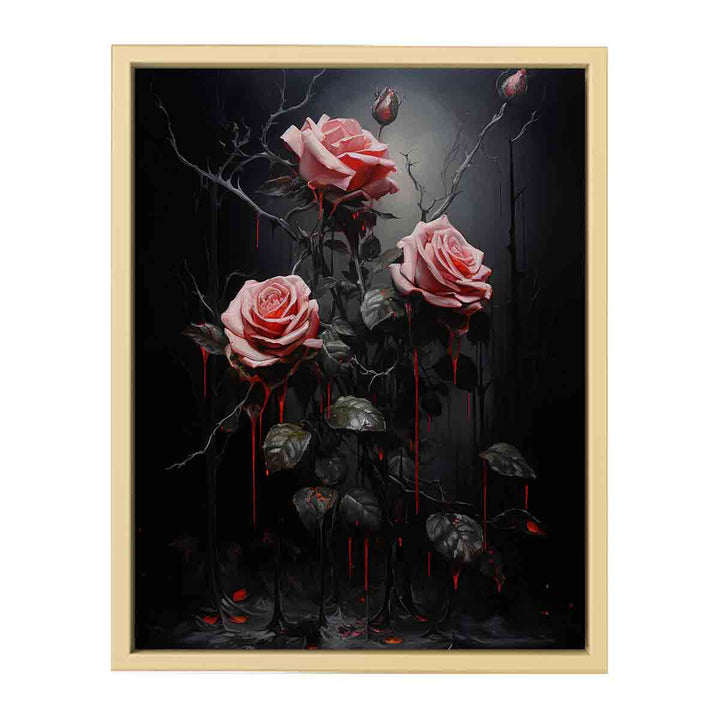 Flower Art Black Painting  Framed Print