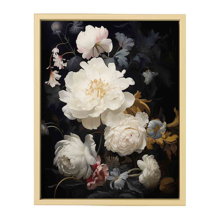 Flower Black Art Painting  Framed Print