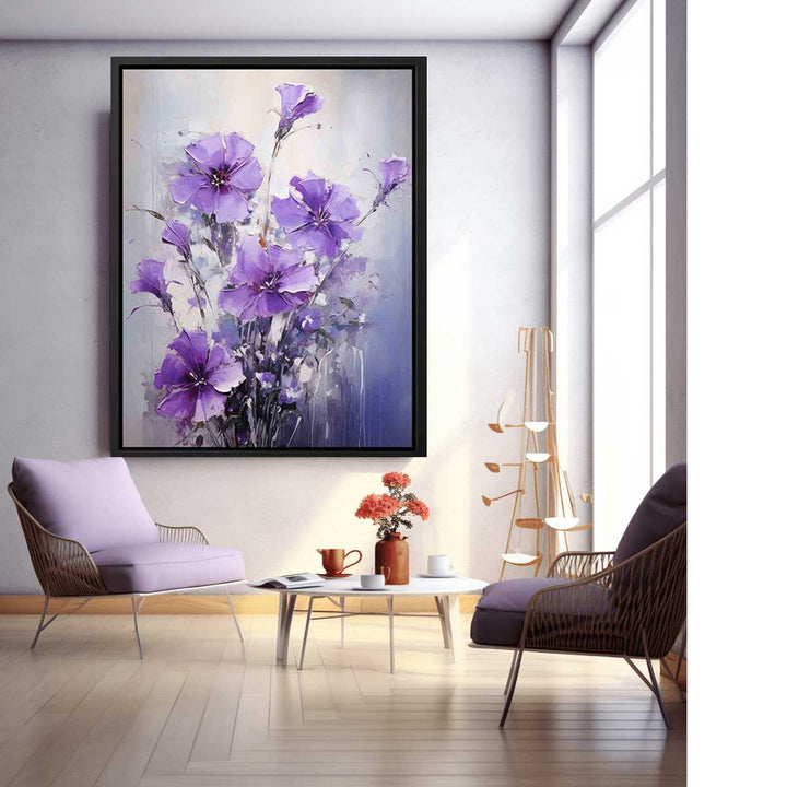 Flower Purple Black Art Painting