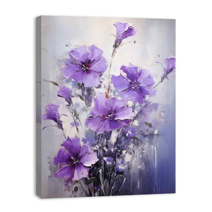 Flower Purple Black Art Painting
