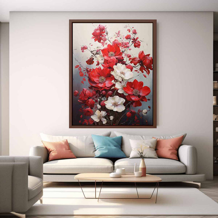 Flower Art Red Painting  