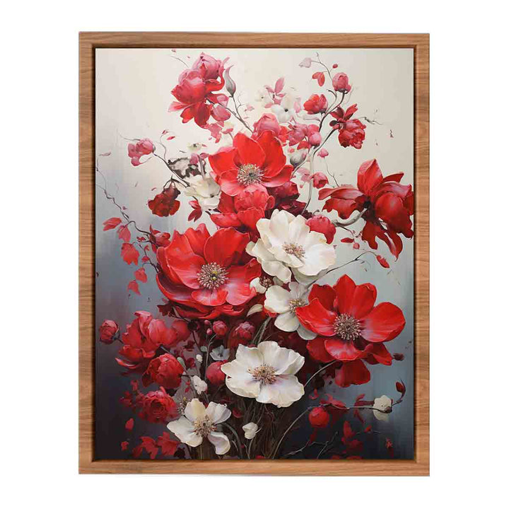 Flower Art Red Painting  