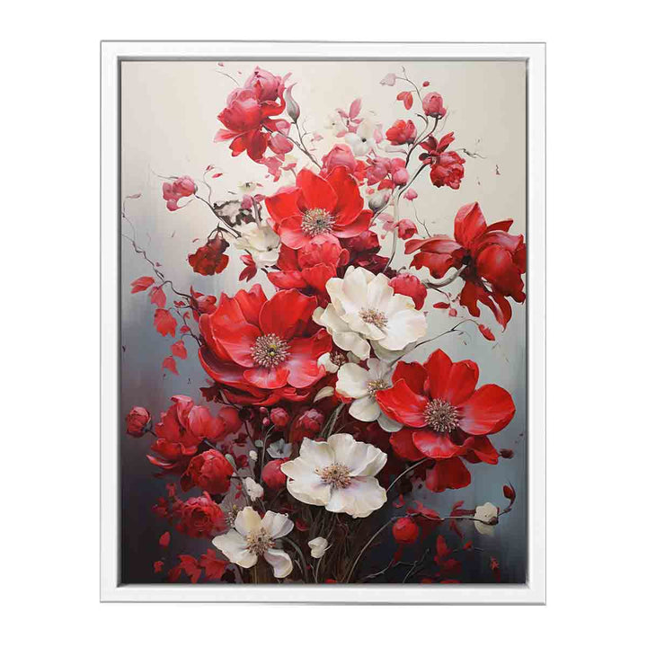 Flower Art Red Painting  Canvas Print