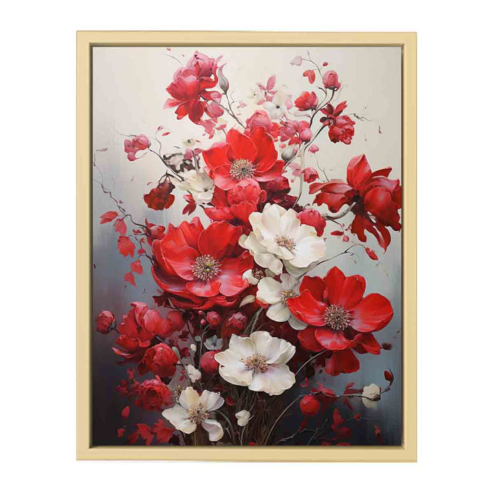 Flower Art Red Painting  Framed Print