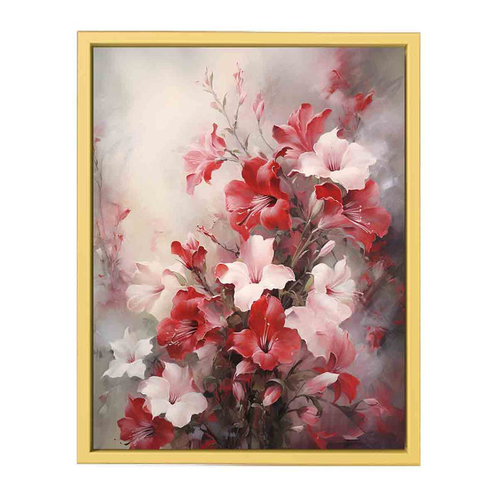 Flower White Red Art Painting   Poster