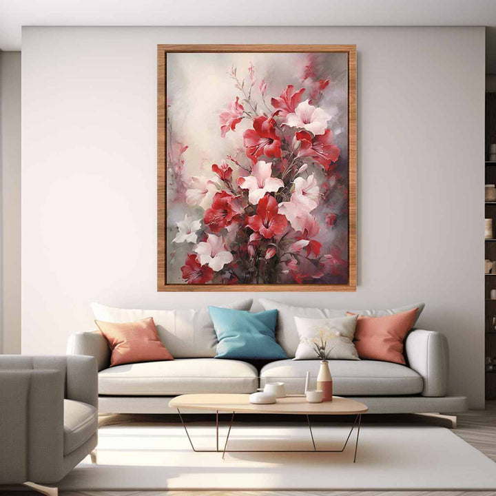 Flower White Red Art Painting  