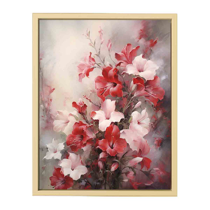 Flower White Red Art Painting  Framed Print