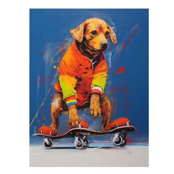 Dog Skating Modern Art