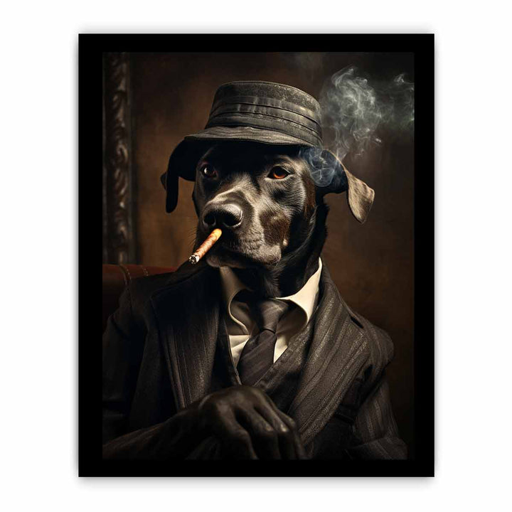 Black Dog Smoking Art