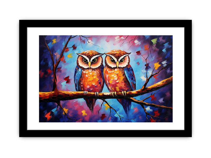 Two Owl Modern Art Painting