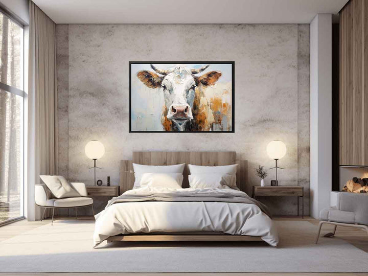 White Brown Cow Artwork