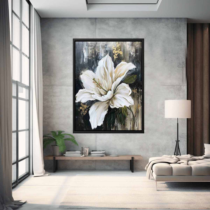 White Flower Modern Art  Painting  