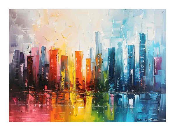 Modern Abstract  City Painting