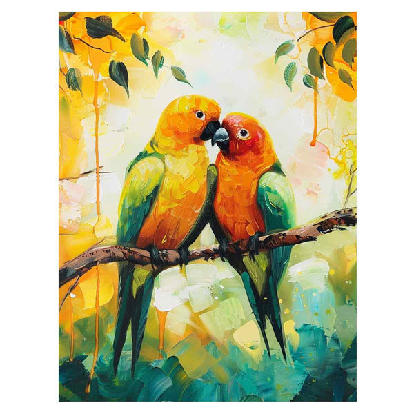Love Birds Parrot  Painting