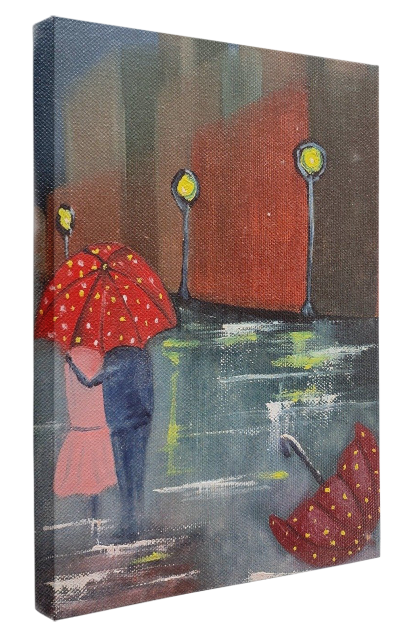 Romance in Rain Oil Painting 