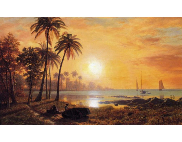 Tropical Landscape With Fishing Boats In Bay