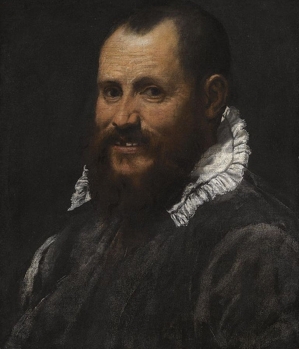 Portrait Of A Man, Bust Length, In A White Collar 