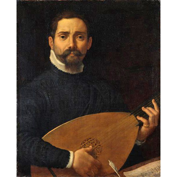Portrait of Giovanni Gabrieli with lute 