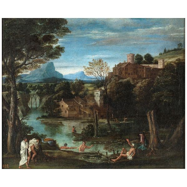 Landscape with bathers 