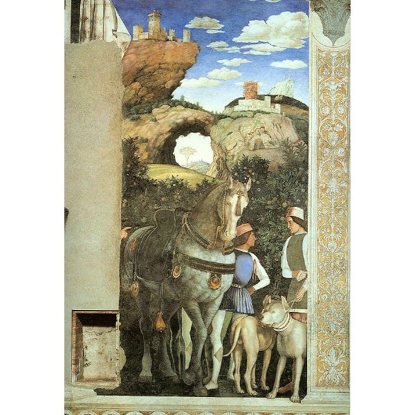 Frescoes in the Camera degli Sposi in the Palazzo Ducale in Mantua, scene Waiting grooms 