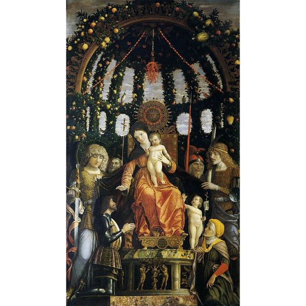 Virgin And Child Surrounded By Six Saints And Gianfrancesco Li Gonzaga Known As The Madonna Of Victory 1495 