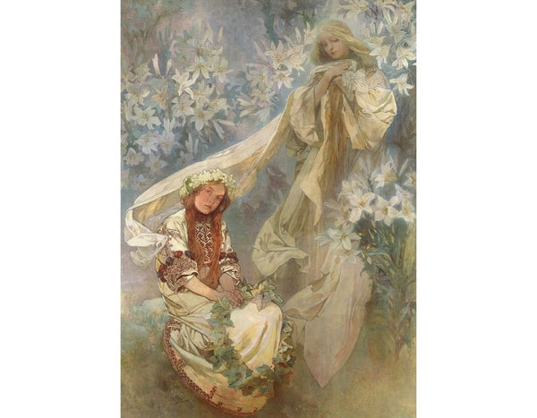 Madonna Of The Lilies Painting by Alphonse Maria Mucha