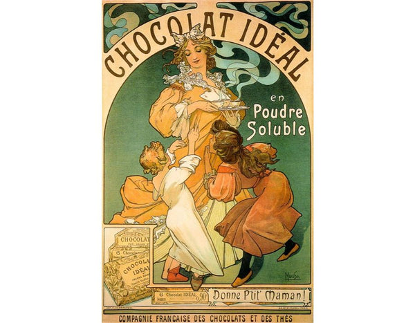 Chocolat Ideal Painting by Alphonse Maria Mucha