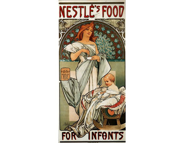 Nestlé's Food for Infants Painting by Alphonse Maria Mucha