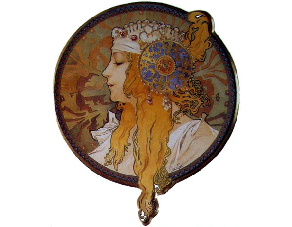 Byzantine Head: The Blonde. 1897 Painting by Alphonse Maria Mucha
