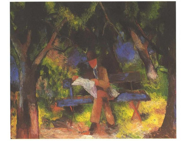 Man Reading in a Park (Lesender Mann im Park) 1914
