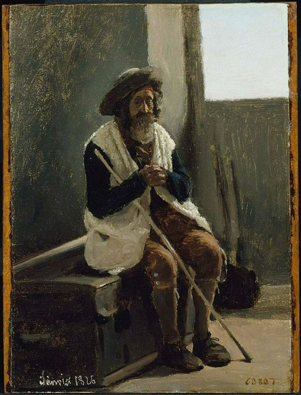 Old Man Seated on Corot's Trunk 