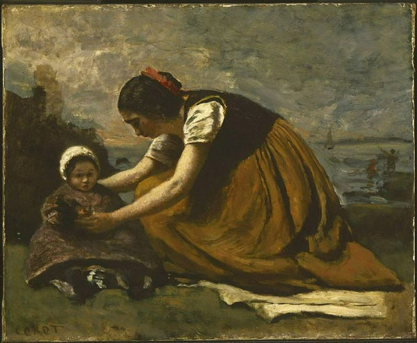 Mother and Child on the Beach 