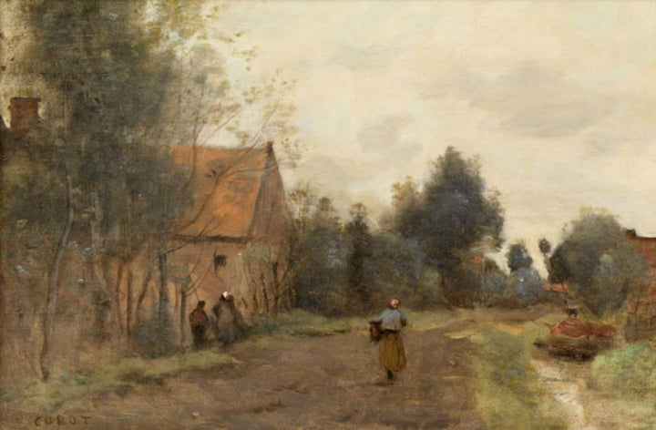 Sin near Douai, Village Street in the Morning, Grey Weather, 1872 