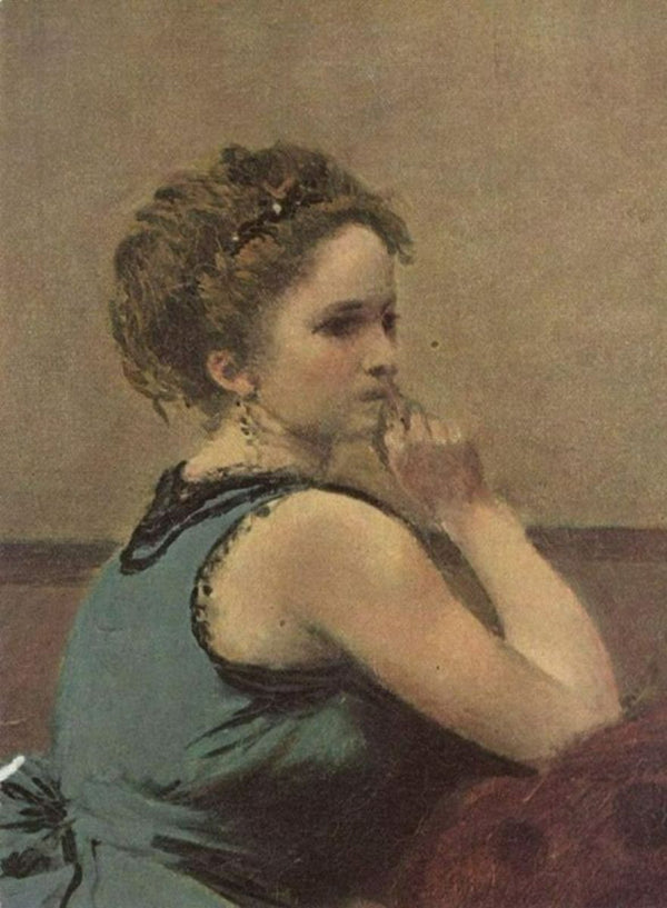 Frau in Blau, Detail 
