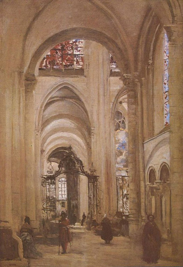 Interior of the Cathedral of St. Etienne, Sens, c.1874 
